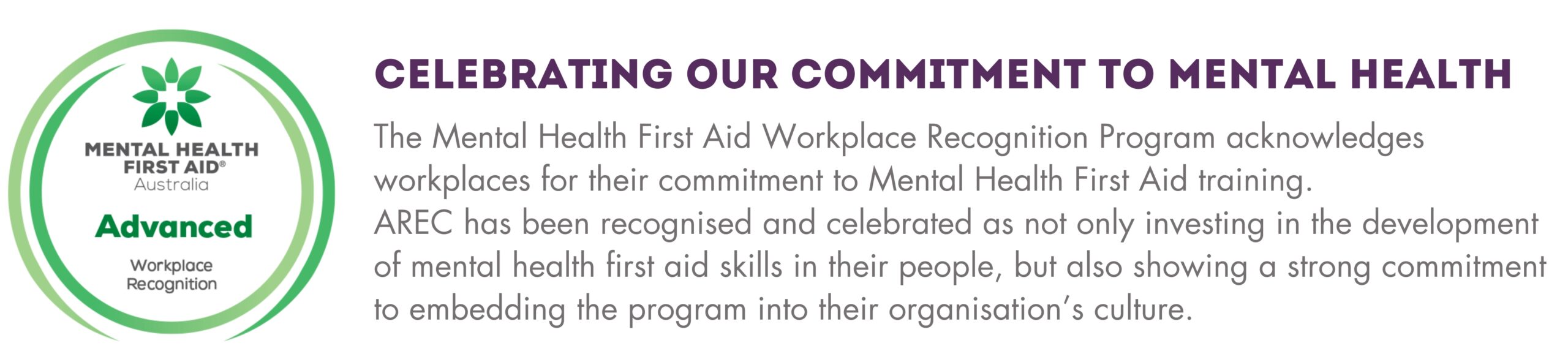 MHFA - Skilled Workplace Recognition AREC VET